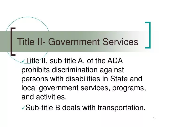 title ii government services