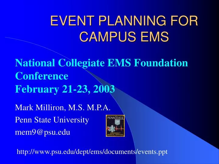 event planning for campus ems