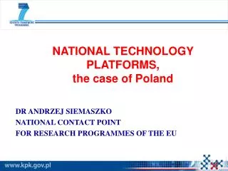 NATIONAL TECHNOLOGY PLATFORMS, the case of Poland