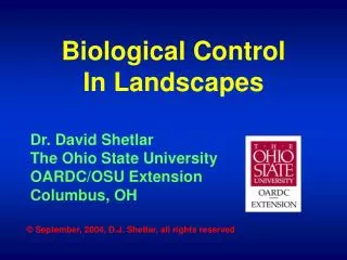 Biological Control In Landscapes