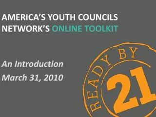 America’s Youth Councils Network’s online toolkit