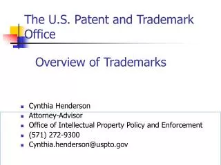 The U.S. Patent and Trademark Office