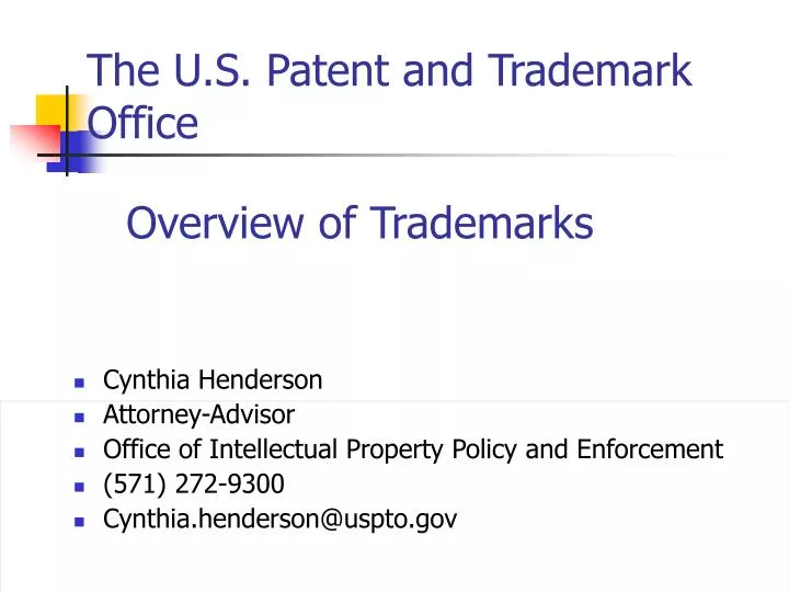 the u s patent and trademark office