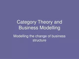 Category Theory and Business Modelling