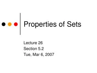 Properties of Sets