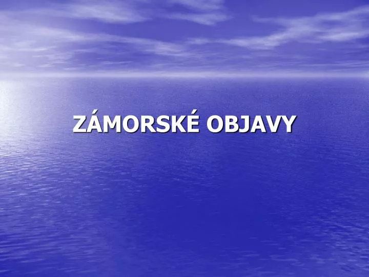 z morsk objavy