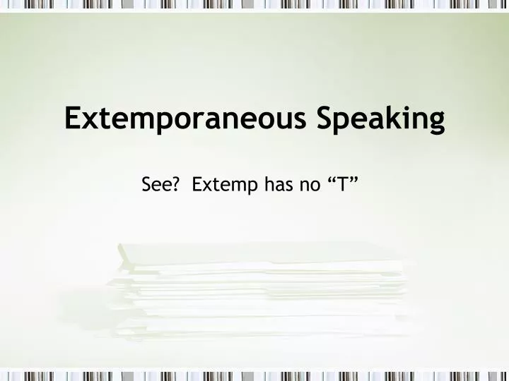 extemporaneous speaking