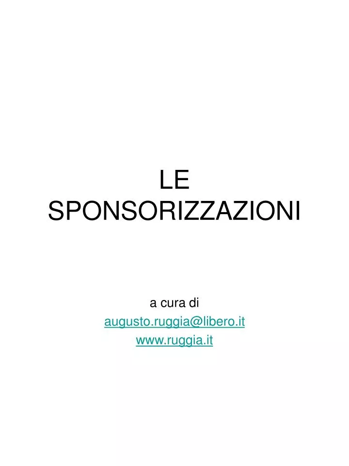 le sponsorizzazioni