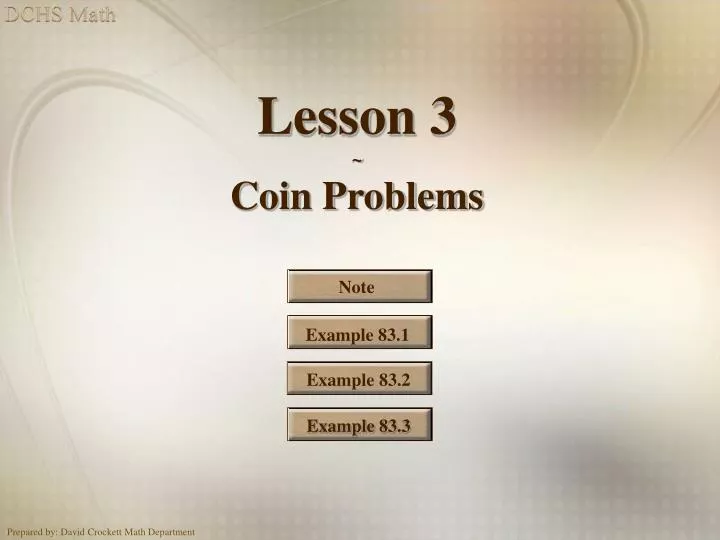 lesson 3 coin problems