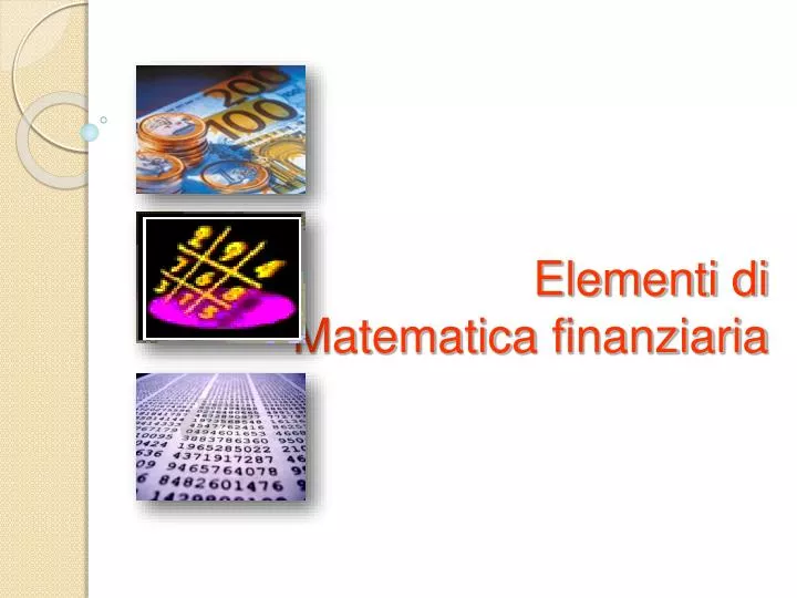 elementi di matematica finanziaria