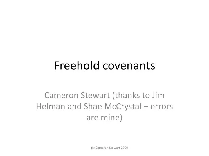 freehold covenants