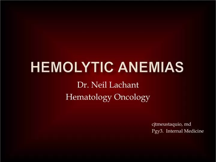 hemolytic anemias