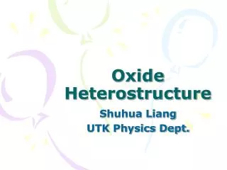 Oxide Heterostructure
