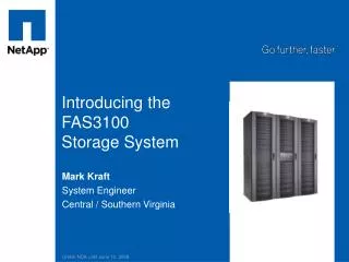 Introducing the FAS3100 Storage System
