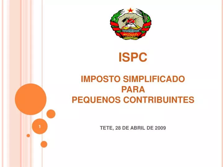 ispc imposto simplificado para pequenos contribuintes tete 28 de abril de 2009