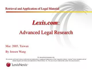 Retrieval and Application of Legal Material