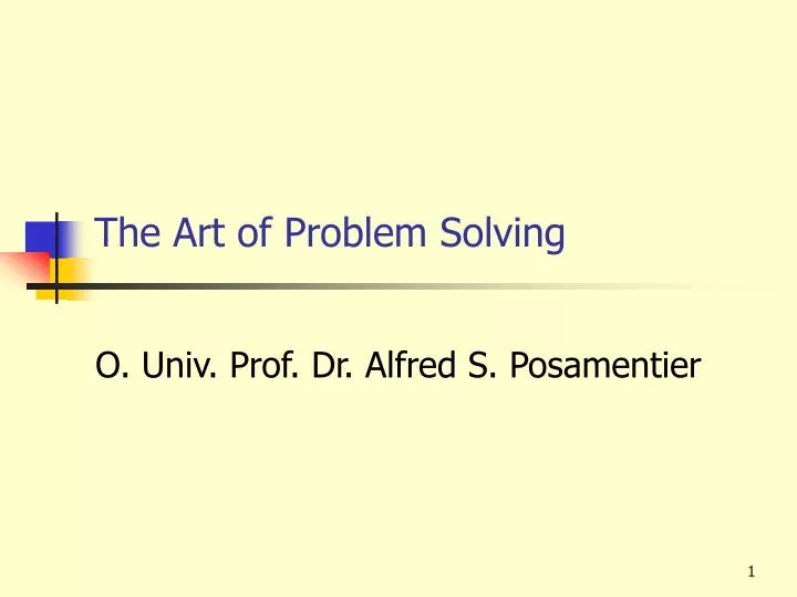 the art of problem solving