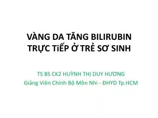 v ng da t ng bilirubin tr c ti p tr s sinh