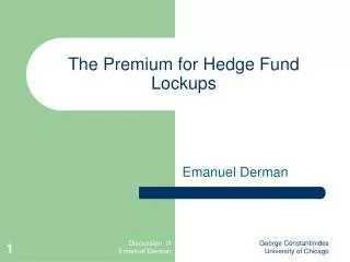 The Premium for Hedge Fund Lockups