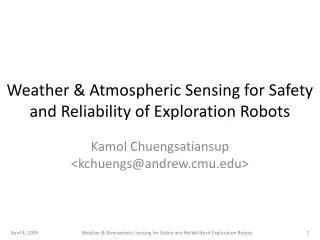 Weather &amp; Atmospheric Sensing for Safety and Reliability of Exploration Robots