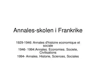 Annales-skolen i Frankrike