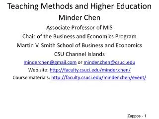 Teaching Methods and Higher Education