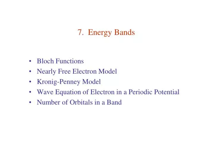 7 energy bands