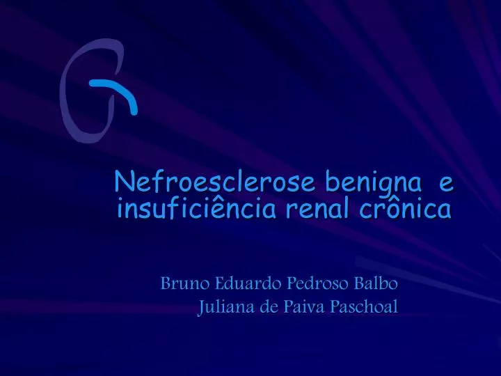 nefroesclerose benigna e insufici ncia renal cr nica