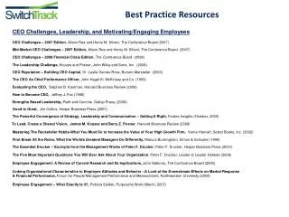 Best Practice Resources
