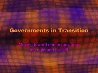Governments in Transition