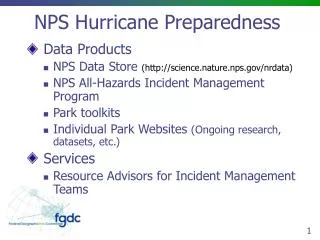 NPS Hurricane Preparedness