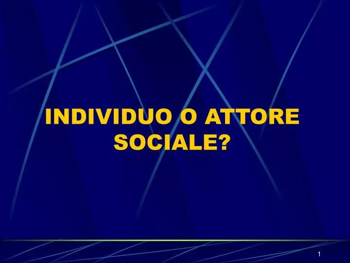 individuo o attore sociale