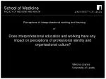Impact of Interprofessional Education on Professional Identity and Organizational Culture - slide 1