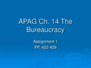 APAG Ch. 14 The Bureaucracy