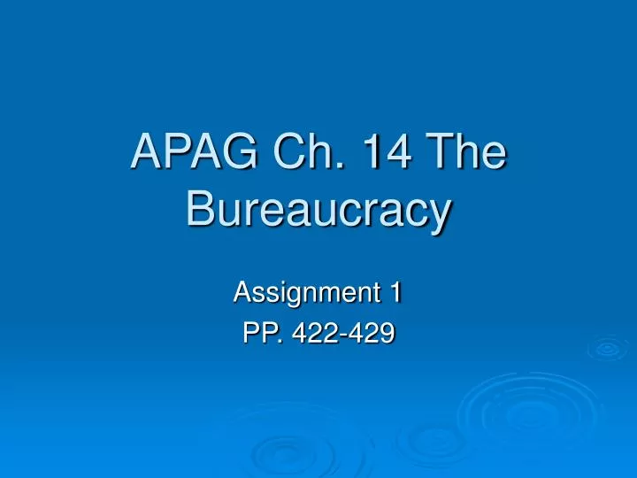 apag ch 14 the bureaucracy