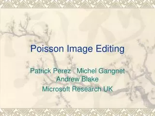 Poisson Image Editing