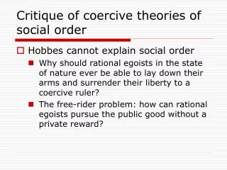 Critique of coercive theories of social order