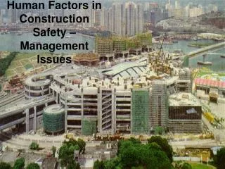 Human Factors in Construction Safety – Management Issues