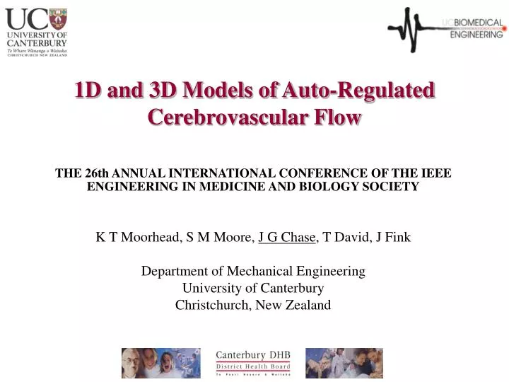 1d and 3d models of auto regulated cerebrovascular flow