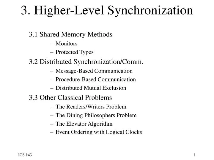 3 higher level synchronization