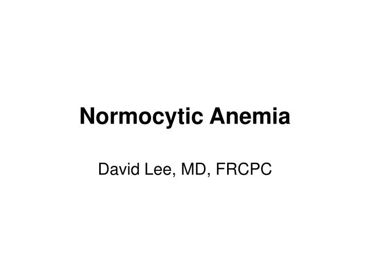 normocytic anemia