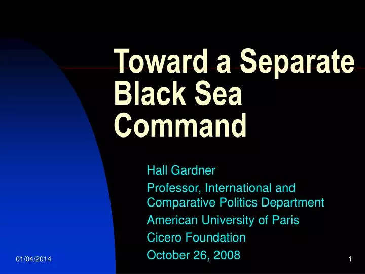 toward a separate black sea command