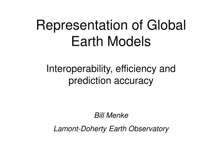 representation of global earth models