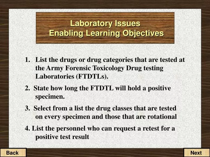 laboratory issues enabling learning objectives