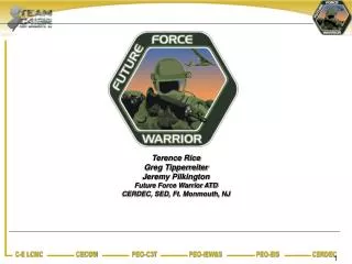 Terence Rice Greg Tipperreiter Jeremy Pilkington Future Force Warrior ATD CERDEC, SED, Ft. Monmouth, NJ
