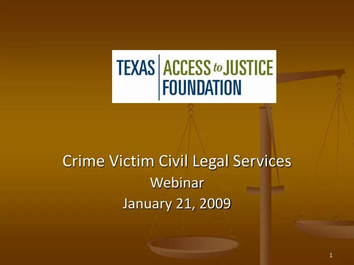 crime victim civil legal services webinar january 21 2009