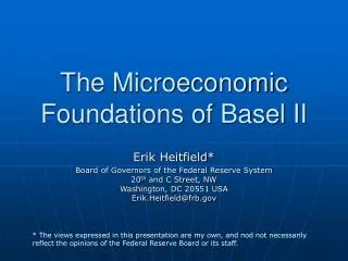 The Microeconomic Foundations of Basel II