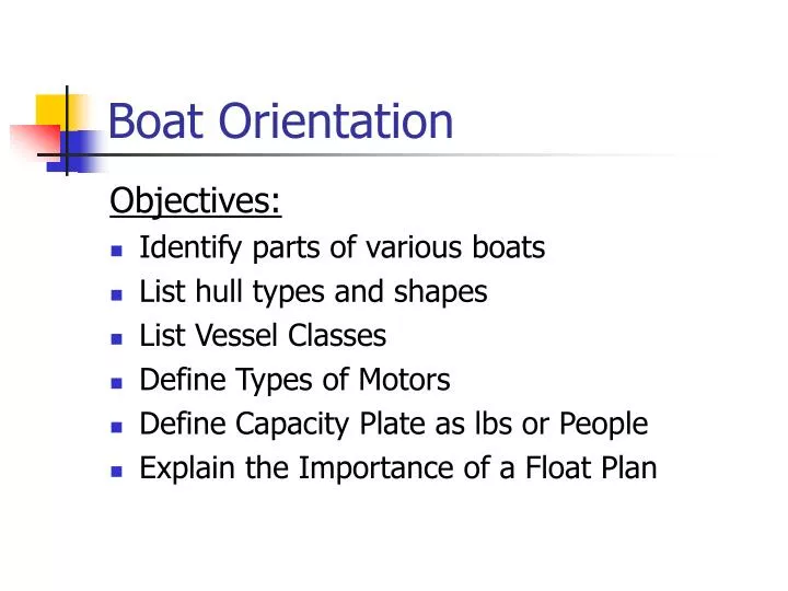 boat orientation