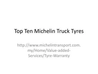 Top Ten Tyres For Trucks