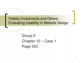 Fidelity Investments and Others: Evaluating Usability in Website Design